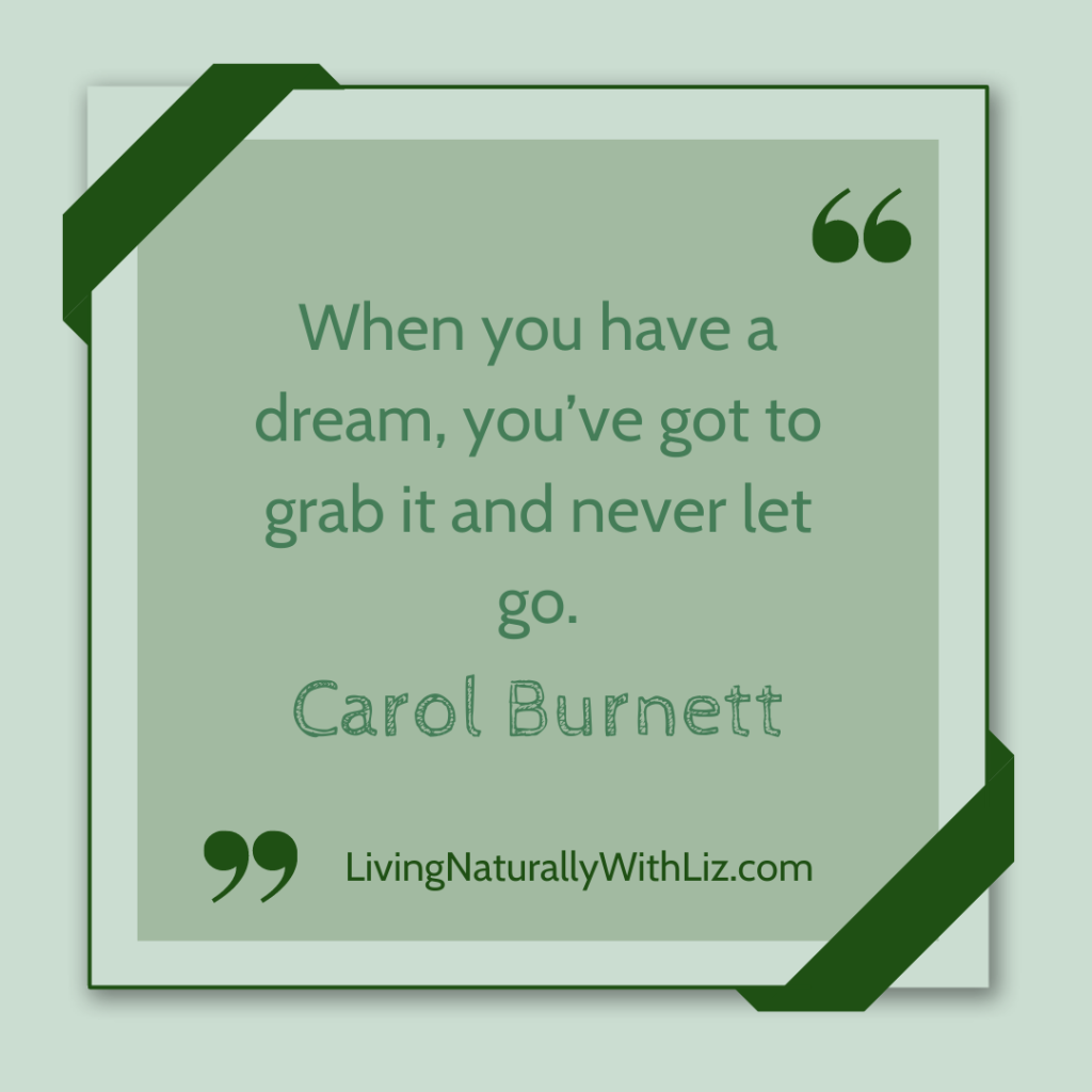 When you have a dream, you've got to grab it and never let go. ~Carol Burnett