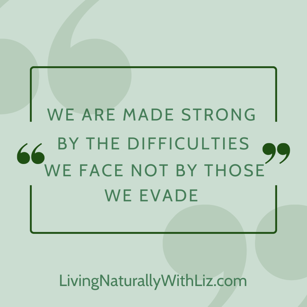 We are made strong by the difficulties we face, not those we evade